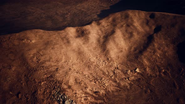 Aerial View of Red Desert with Sand Dune