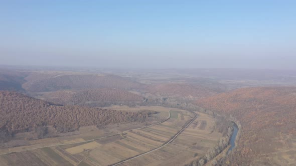 Valley of the river Timok in Eastern Serbia 4K drone video