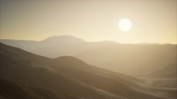 Mountains Landscape in Afghanistan at Sunset