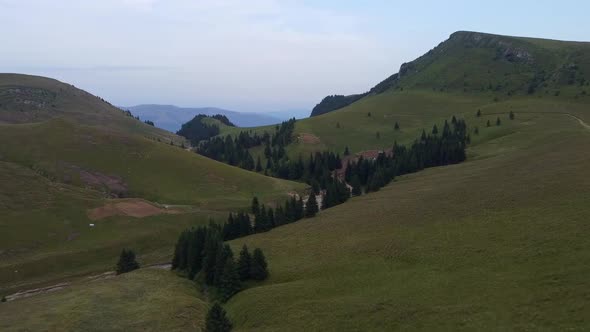 Mountain Area In Bucegi Mountains, Aerial View, Romania