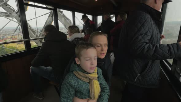 People riding Vienna Giant Ferris Wheel