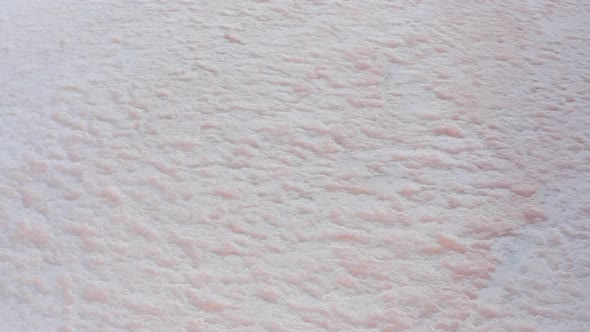 Aerial View of a Pink Salt Lake Bottom