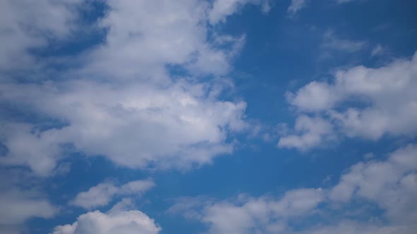 Clouds Move Smoothly in the Blue Sky. Timelapse