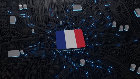 France Flag on the Operating Chipset circuit board