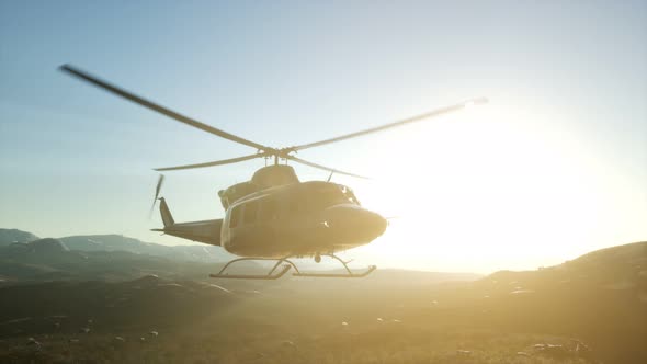 Slow Motion United States Military Helicopter in Vietnam