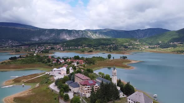 Franciscan Monastery Of Rama Beside Ramsko Lake, Prozor Rama, Bosnia And Herzegovina 