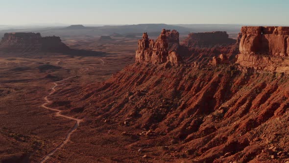 Aerial shot of the amazing rock formations on southern Utah.