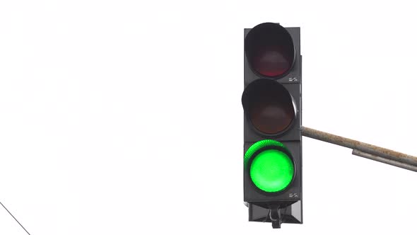 Traffic Light on the Road Regulates Traffic