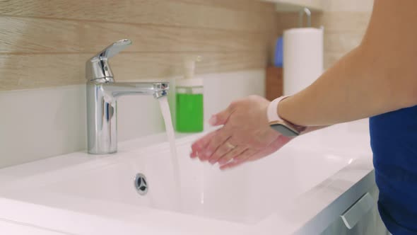 Woman Wash Her Hand Close Up