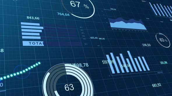 Progress Bars and Increasing Business Graph with Charts and Infographic Elements