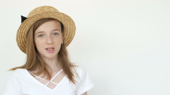 Portrait Smiling Young Girl Teen