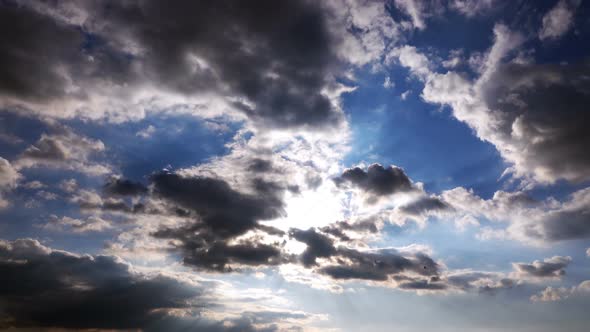 Dark And Bright Clouds Time Lapse 