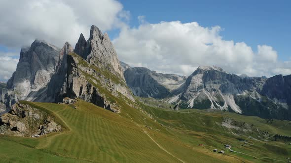 Seceda and Furchetta Summit Peaks in Trentino Alto Adige Dolomites Alps South Tyrol Italy Europe