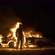 Man On Fire. The Burning Driver. Car Explosion. Stuntman. Slow Motion - VideoHive Item for Sale
