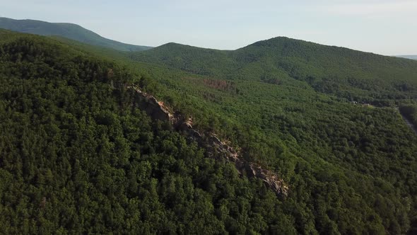 Aerial Nature View of Caucasus Mountain at Sunny Morning