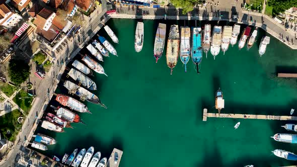 Old Seaport Aerial View Turkey Antalya 4 K