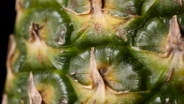 Fresh Juicy Pineapple - Extreme Closeup Macro Detail View of Pineapple Skin