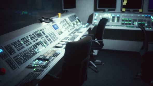 Equipment of Empty Central Control Room