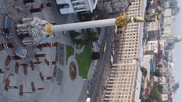 Vertical Video Kyiv Ukraine Independence Square Maidan