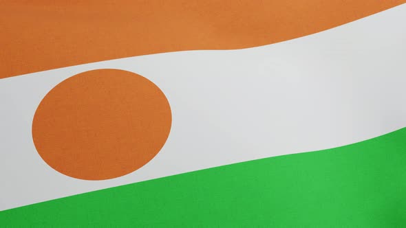 National Flag of Niger Waving Original Size and Colors 3D Render Drapeau Du Niger Sign Republic of