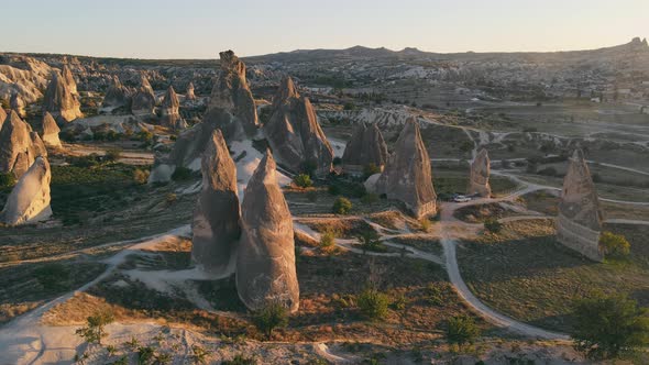 Landscape in Rose Valley during sunset