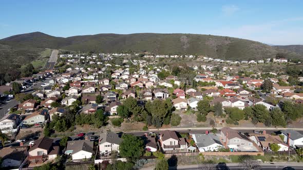 Aerial View of Carmel Mountain Neighborhood with Black Mountain