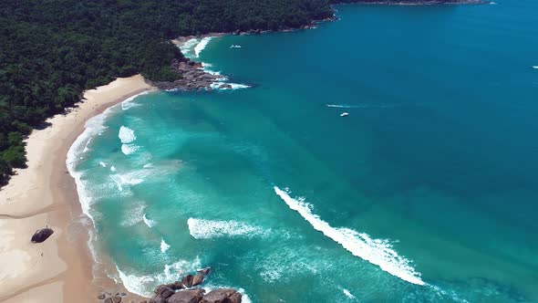 Tropical summer beach. Brazilian beach tourism landmark.