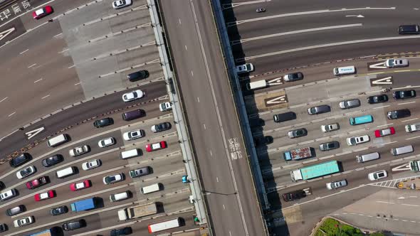 Top view of Hong Kong cross harbor tunnel