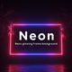 Neon Glowing Frame And Palms Loop - VideoHive Item for Sale