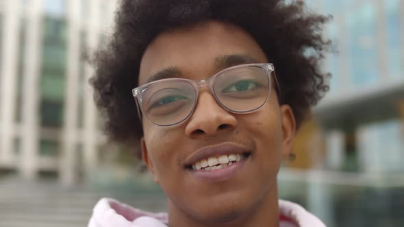 Young Handsome African American Man Taking Selfie Outdoors