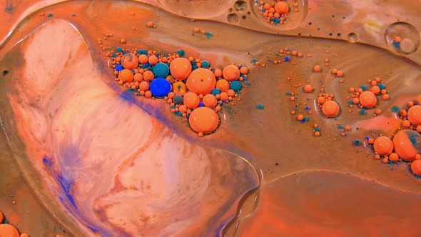 Abstract Ink Drops Bubbles Explode Splash Diffusion