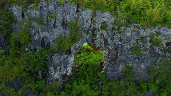 An aerial view from a drone flying over "Khao Thalu"