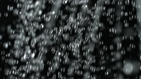 Super Slow Motion Shot of Water Rain at 1000Fps Isolated on Black Background