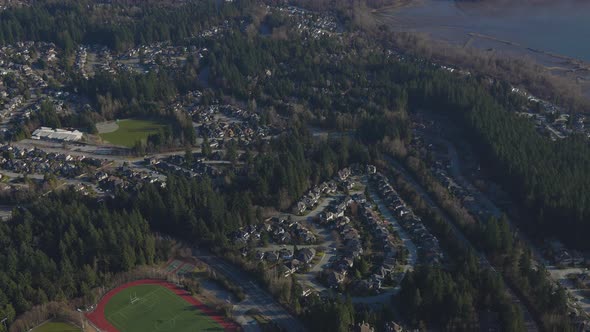 Aerial View From Airplane of Residential Homes