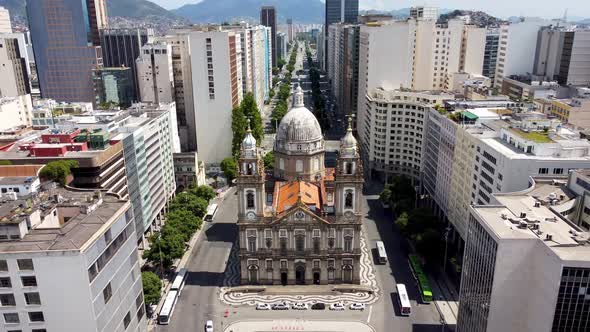 Rio de Janeiro Brazil. Tropical beach scenery. Postalcard of coastal city