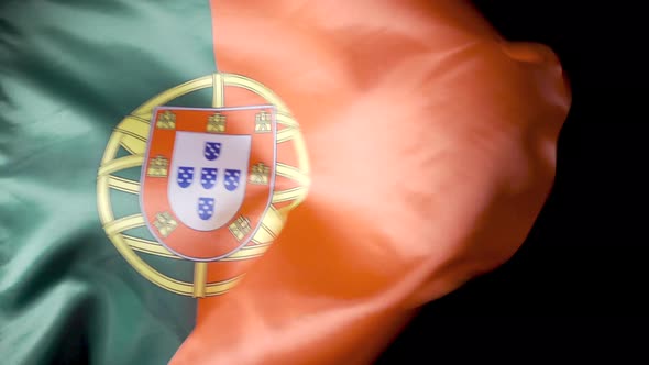 National Portugal Flag. Black background. alt