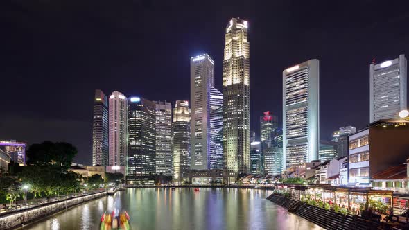 Time Lapse of the amazing Singapore skyline seen from along the Singapore River