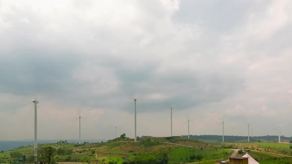 Time lapse Wind turbine generator landscapes