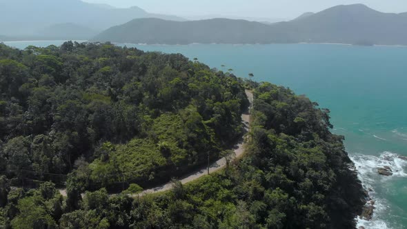 beach view with road in the coast