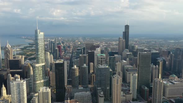 Flyover Downtown Chicago 