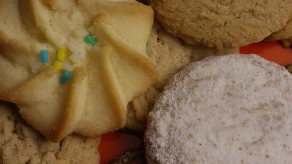 Cinematic, Rotating Shot of Cookies on a Plate