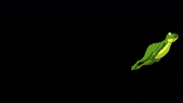 Little green frog jumping alpha mate 4K