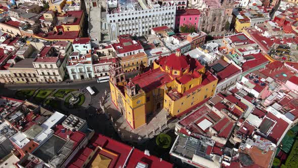 Church in Guanajuato Drone Footage 4k Mexico