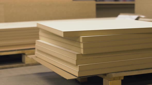 Mdf Boards Storing at Furniture Factory 