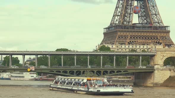 Boats Moving Near Eiffel Tower