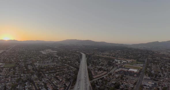 Los Angeles Freeway Drone Shot