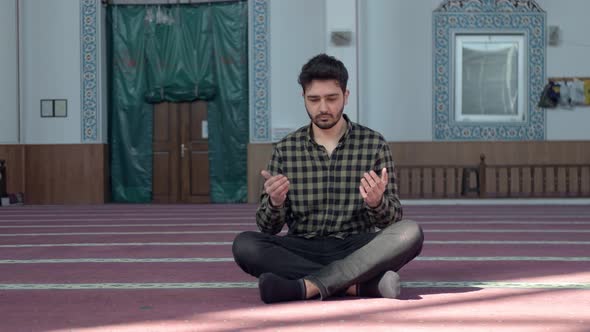 Lonely Alone Muslim Praying Mosque