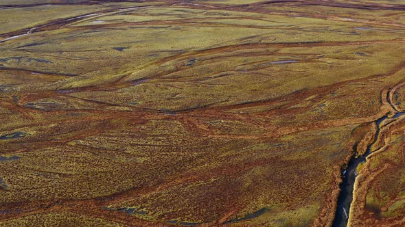 Aerial Landscape of Dry Lands of Iceland