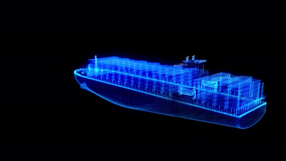 Aerial Top View Container Ship Full Load Container for Logistics Shipping or Transportation