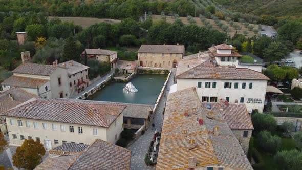 Bagno Vignoni Aerial View, Tuscany